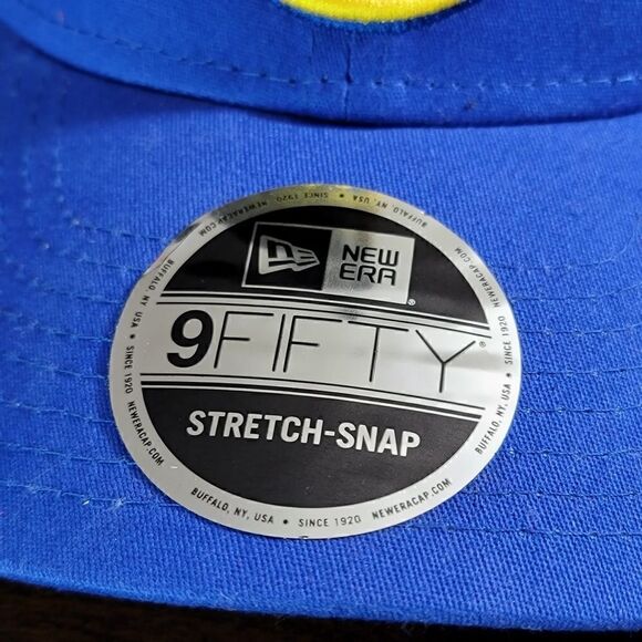 New Era NBA Golden State Warriors Stretch Snapback Dad Hat Cap Blue Gold Curry - Picture 7 of 12